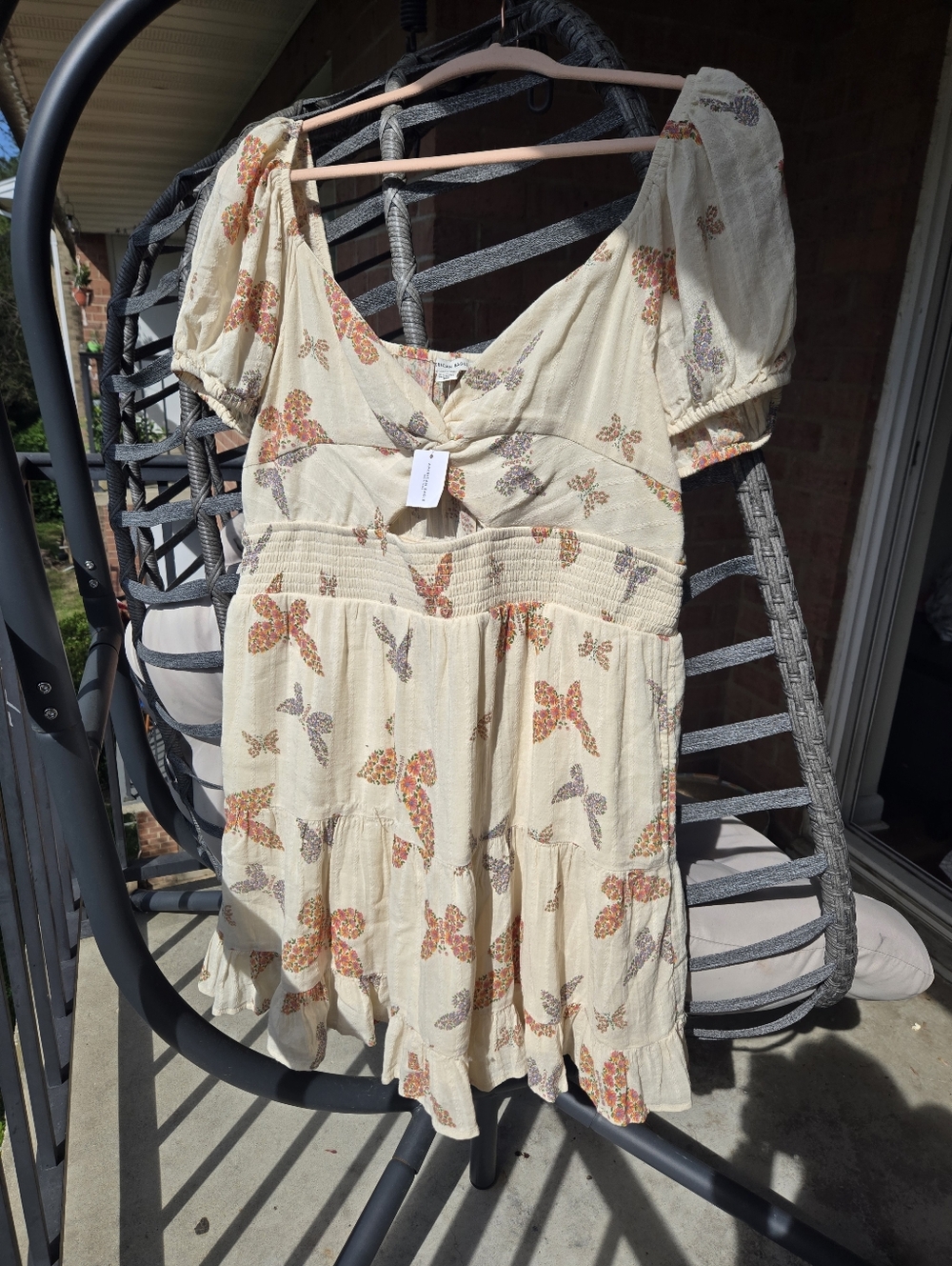 RARE AE Butterfly Floral Knot Detail Dress